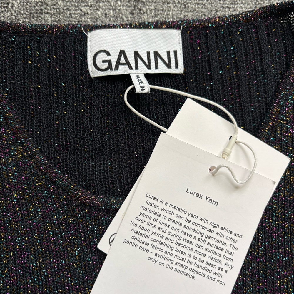 Ganni Black Lurex Knit Top - Picture 3 of 6